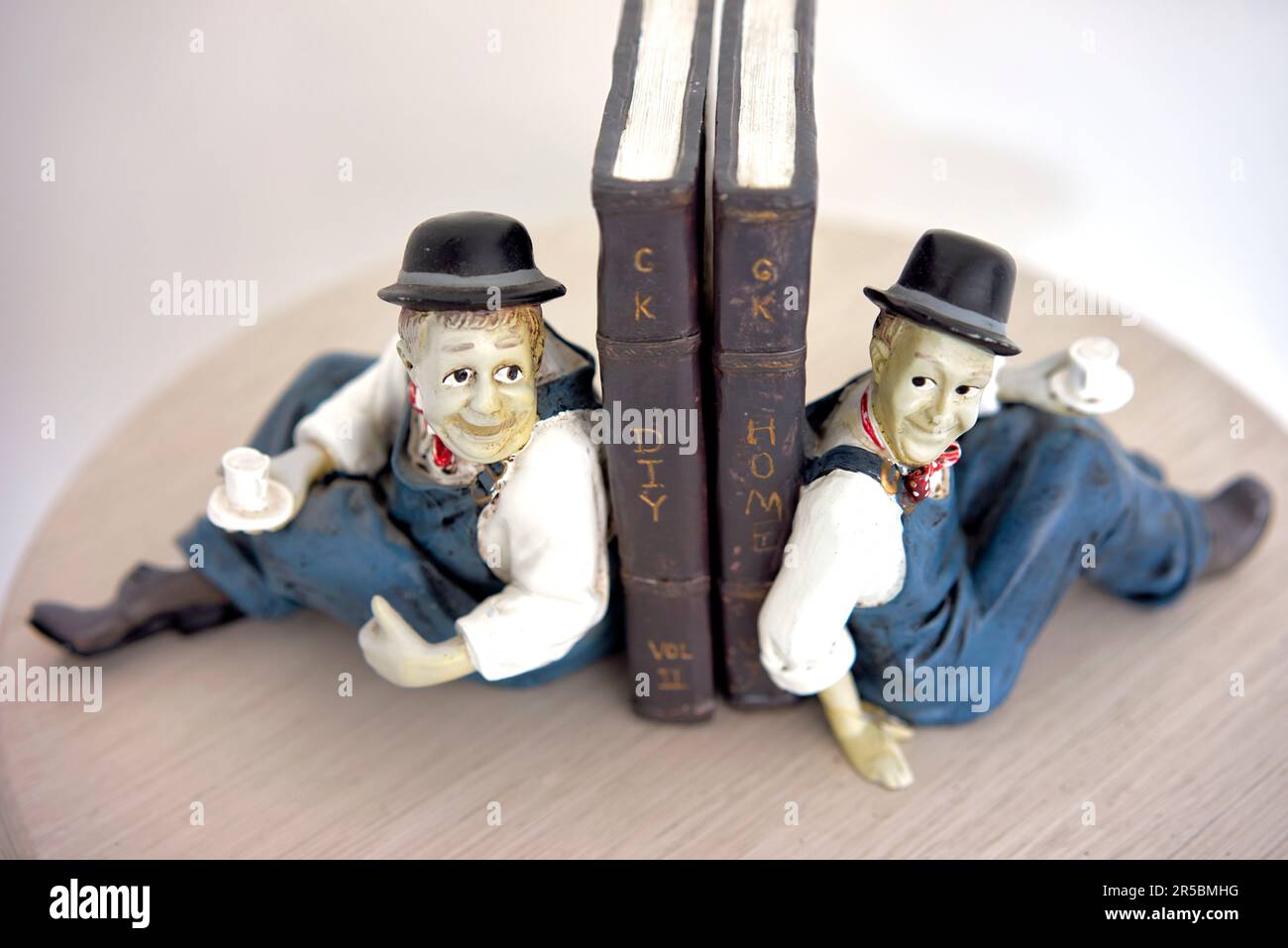 Laurel and Hardy book ends. British-American comedy duo of the 1920s to the mid-1950s, Stock Photo