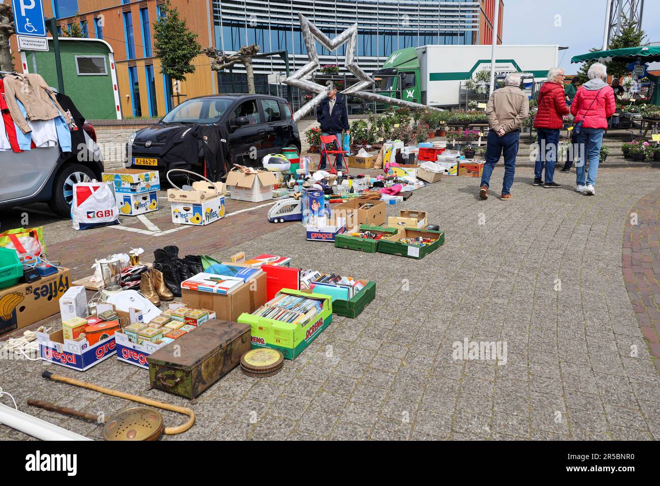 Netherlands, May 2023, Trunk sale and plant market on Ascension Day in