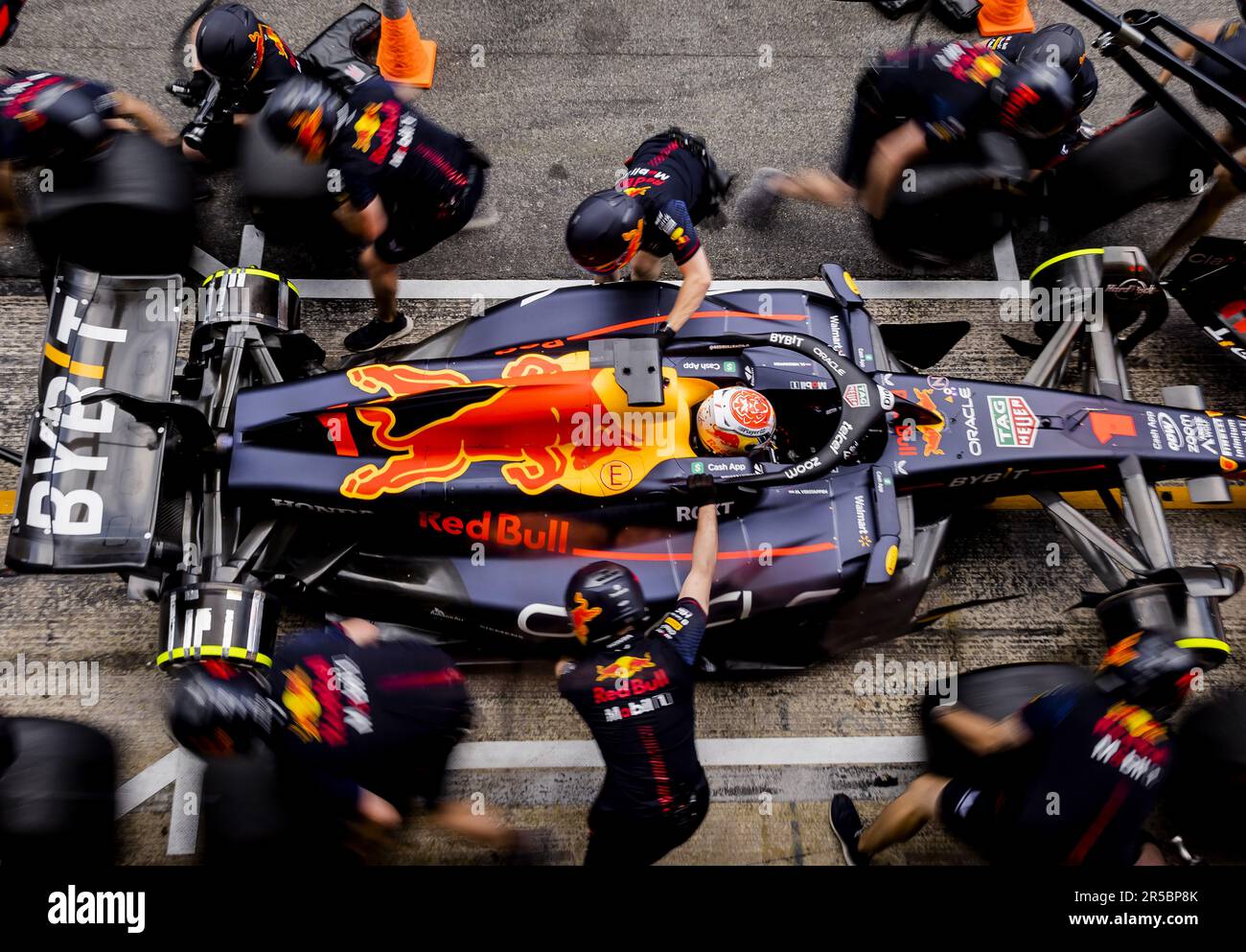 BARCELONA - Max Verstappen (Red Bull Racing) during the 2nd free practice for the Grand Prix of Spain. ANP SEM VAN DER WAL Stock Photo