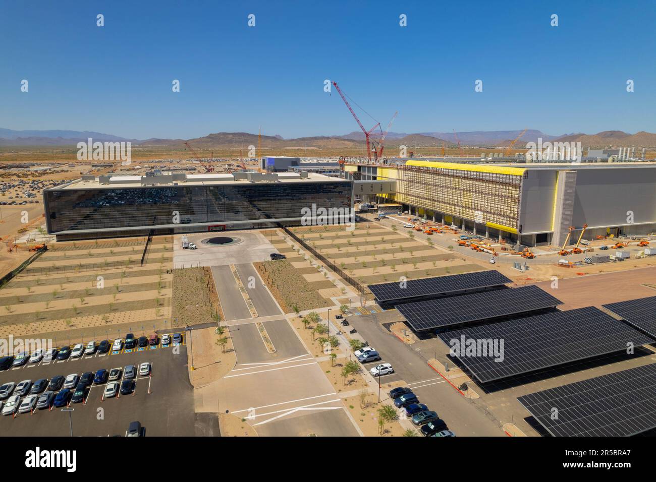 An aerial view of Taiwan semiconductors Mega Factory under construction in North Phoenix