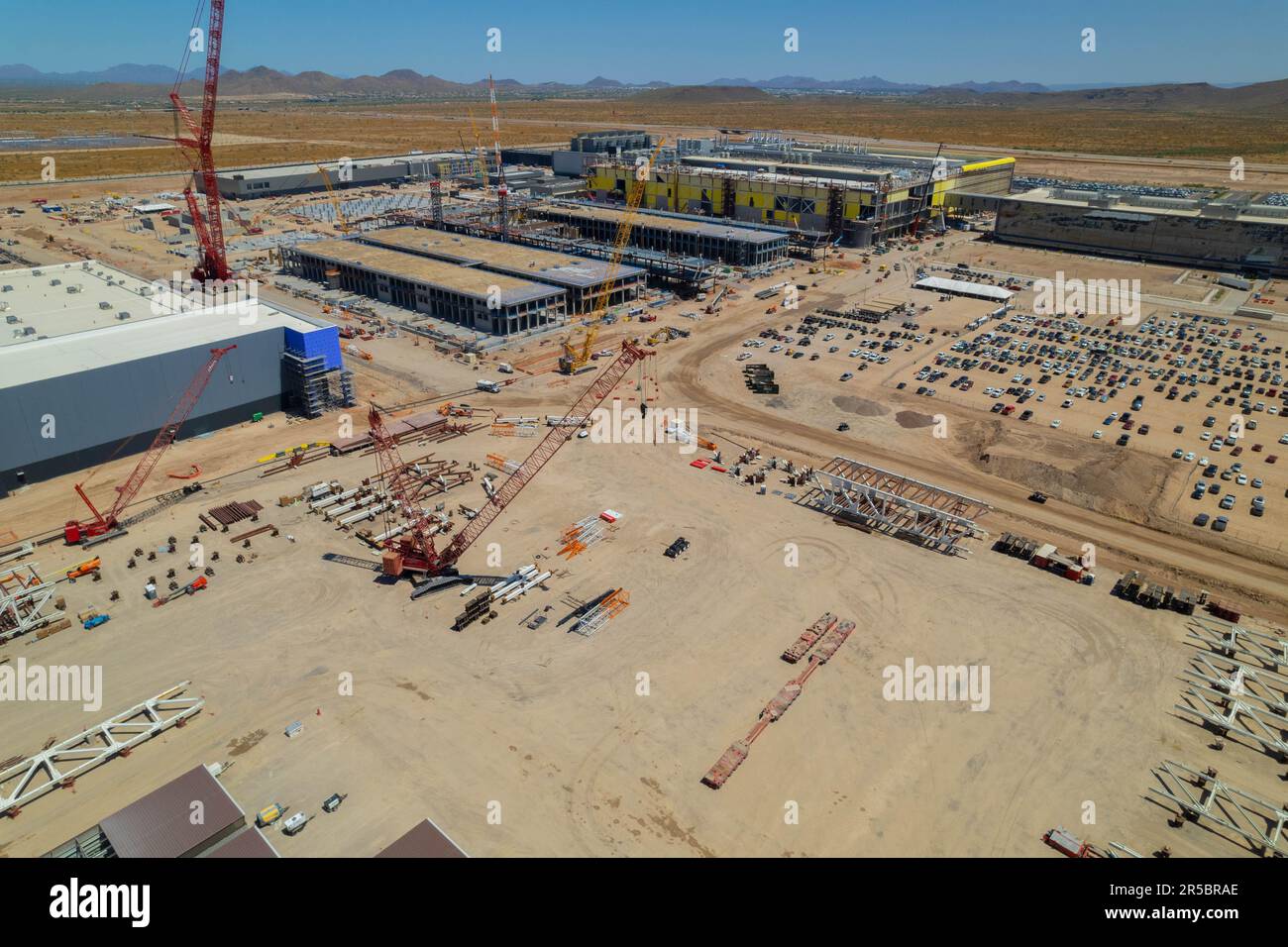 An aerial view of Taiwan semiconductors Mega Factory under construction ...