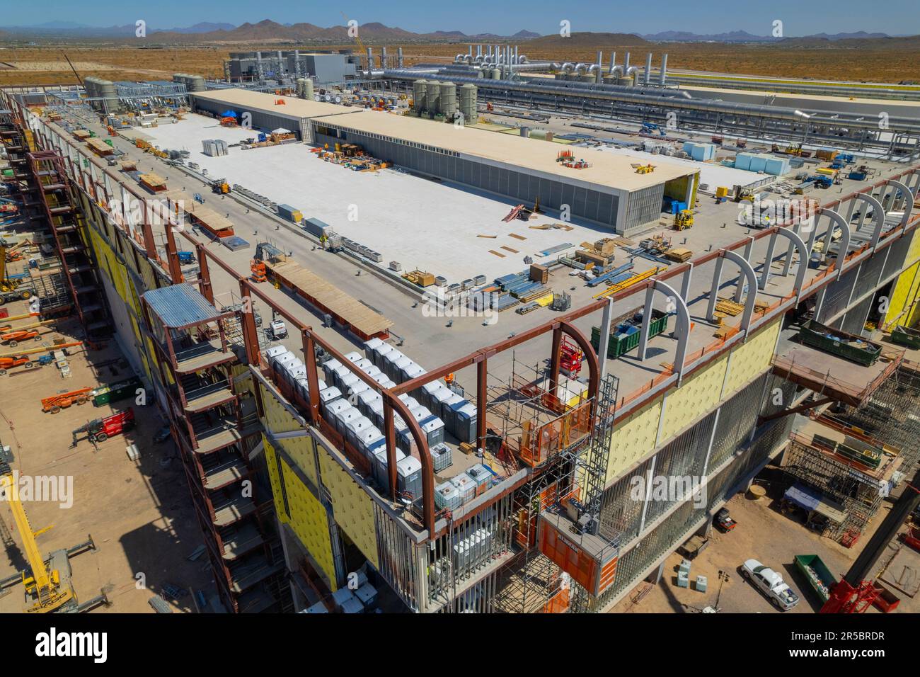 An aerial view of Taiwan semiconductors Mega Factory under construction in North Phoenix