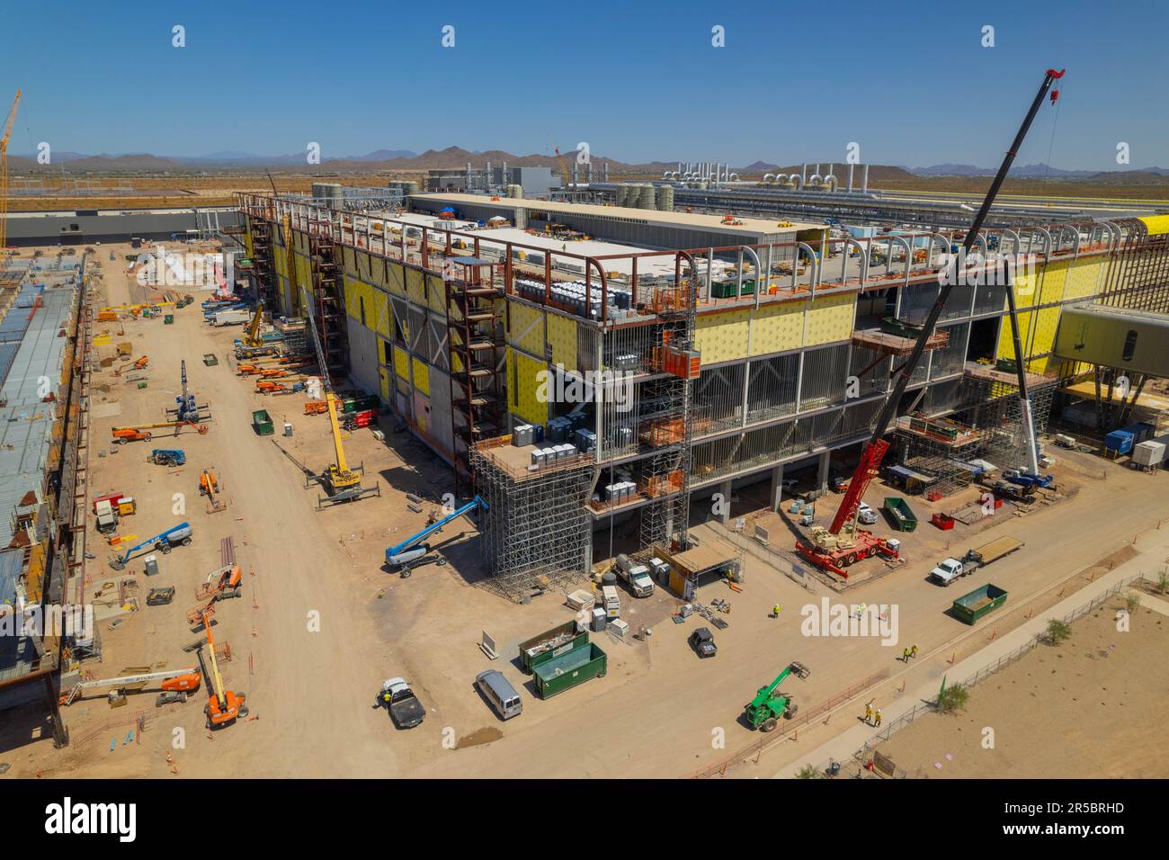 An aerial view of Taiwan semiconductors Mega Factory under construction ...
