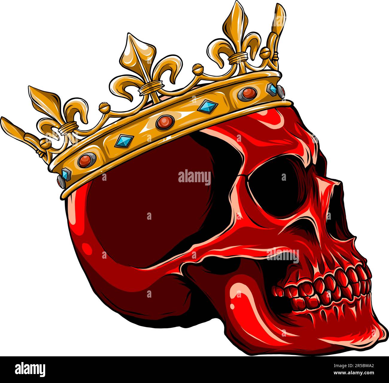 vector skull with crown on white background Stock Vector Image & Art
