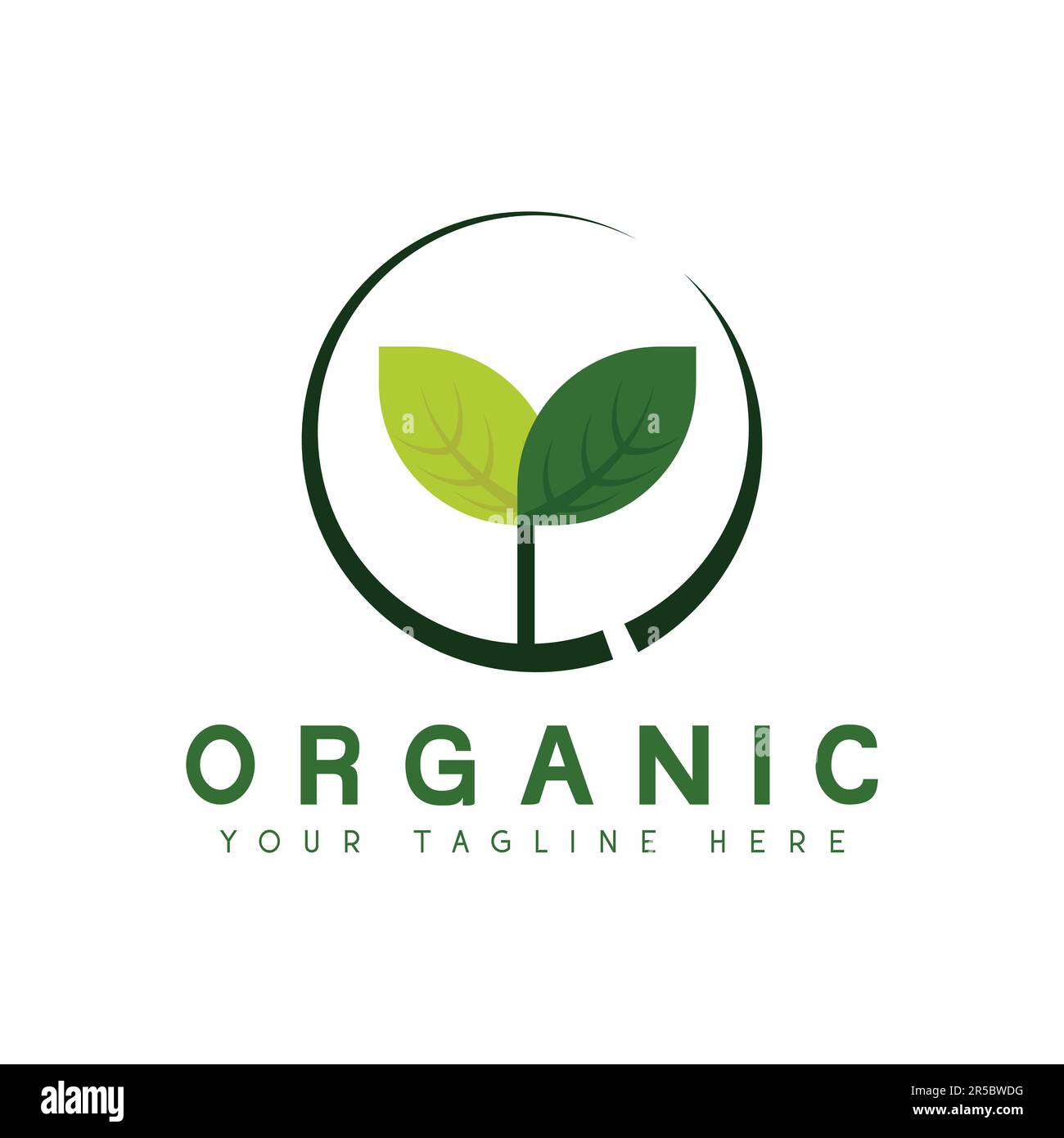 Organic Plants Logo Design Vegan Food Logotype Green Natural Leaf Icon ...