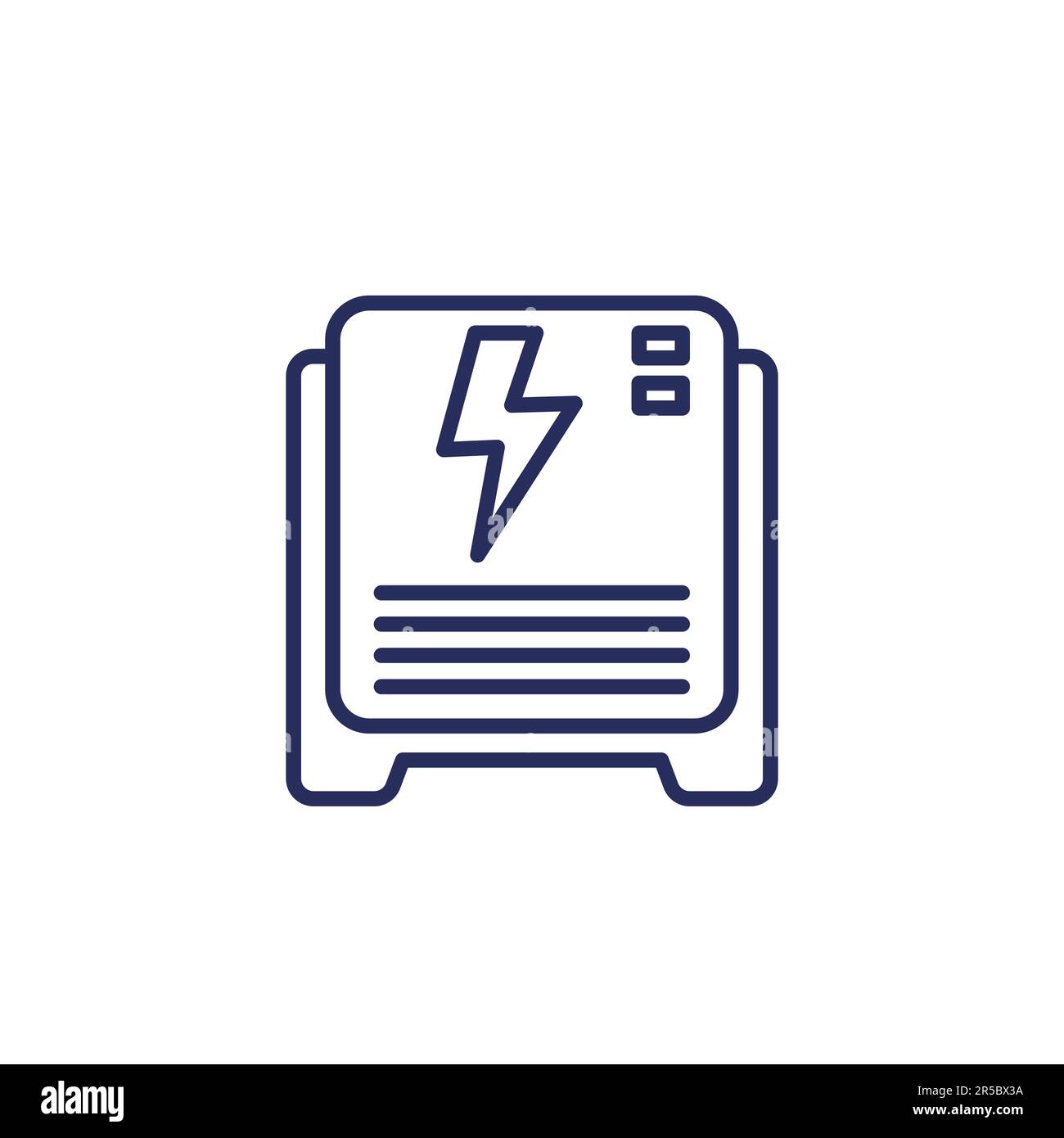 home battery, backup system line icon Stock Vector