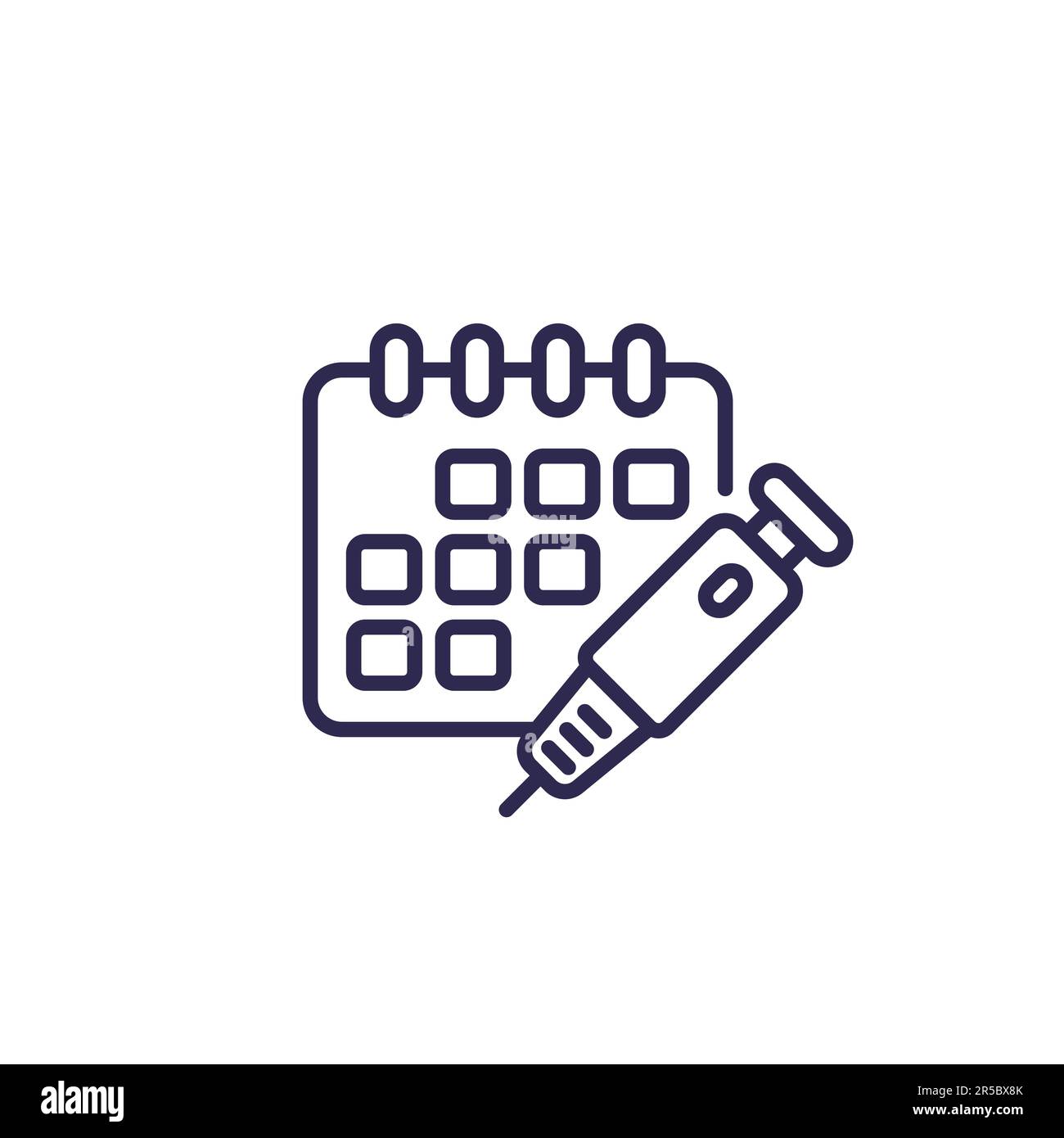 insulin injection schedule line icon Stock Vector
