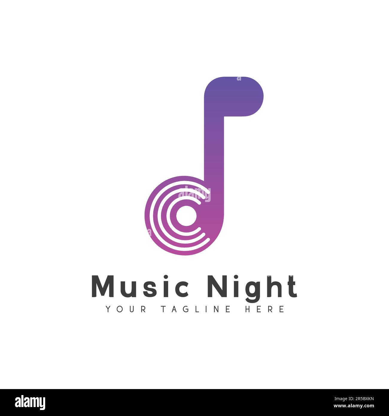 Music Logo Design Listen Music Night Logotype Music Note Speaker Stock ...