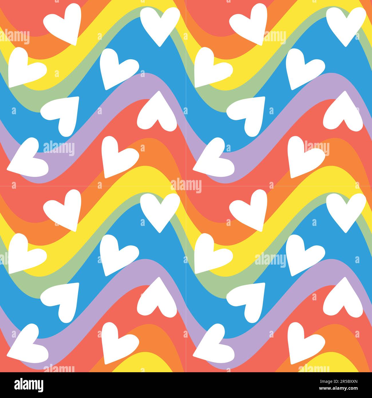Vector seamless pattern of hearts lgbt groovy Stock Vector Image & Art ...