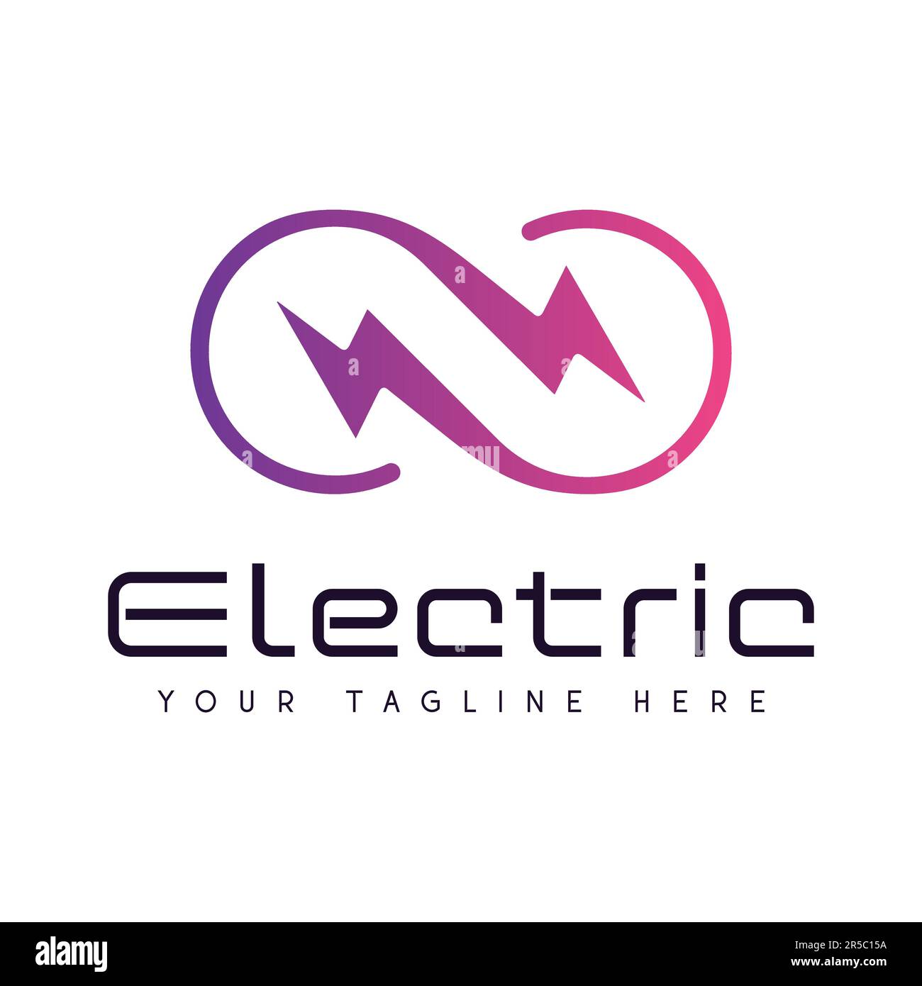Electric Infinity Logo Design Charge Logotype Super Power Stock Vector