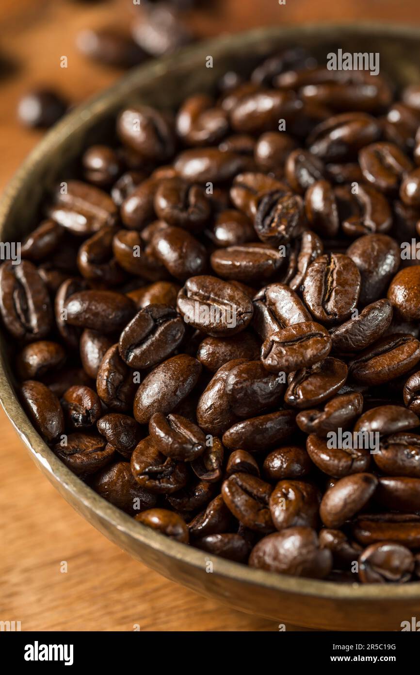 Organic Roasted Espresso Coffee Beans in a Bowl Stock Photo - Alamy