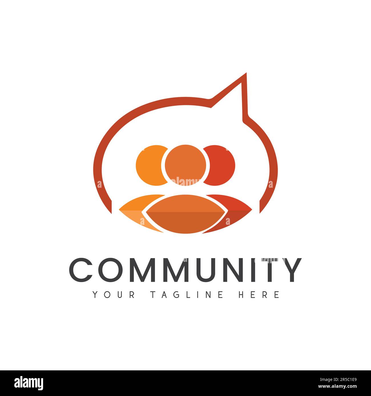 Community Logo Design Human Group Talk Business Logotype Stock Vector