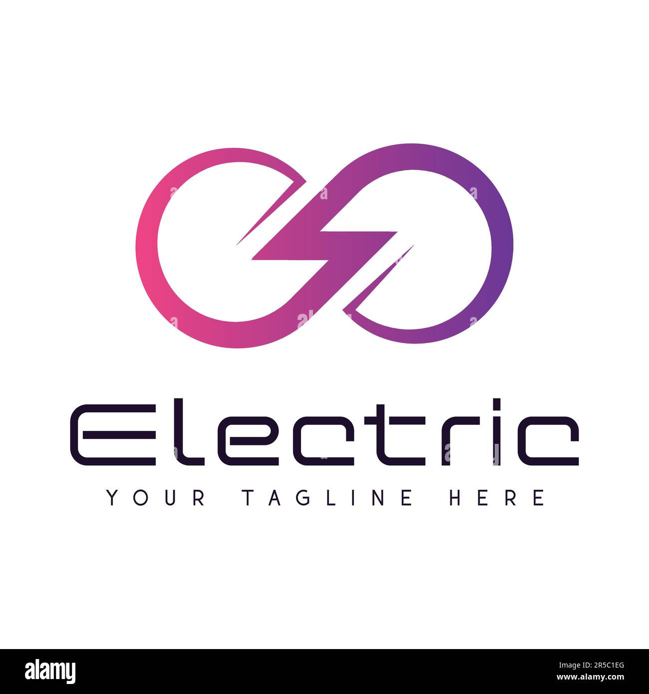 Electric Infinity Logo Design Charge Logotype Super Power Stock Vector