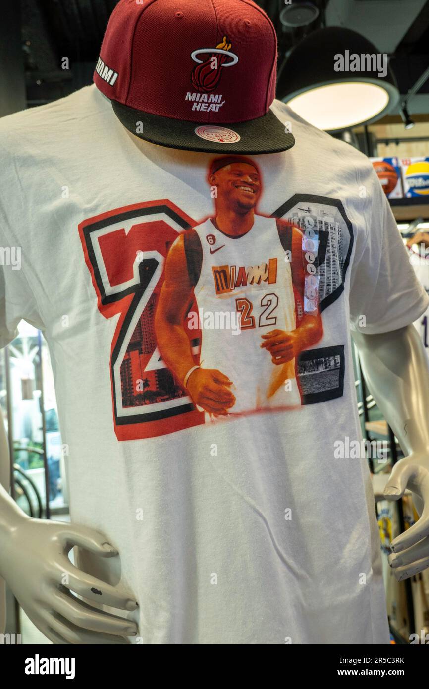 Branded Merchandise at the NBA Flagship Store on 545 Fifth Avenue, New York City, USA  2023 Stock Photo