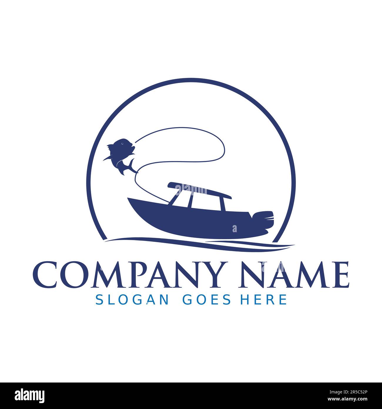 Center Console Boat logo. Unique and fresh Center console boat with