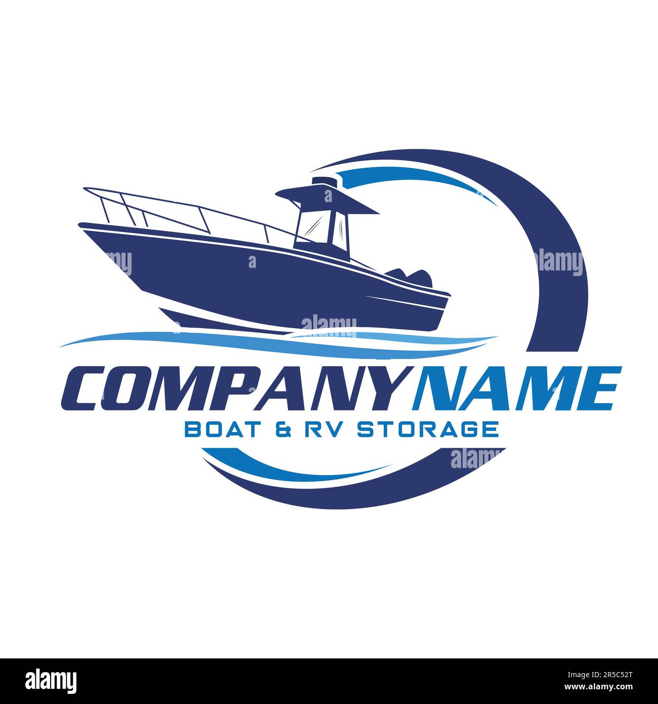 Center Console Boat logo. Unique and fresh Center console boat with