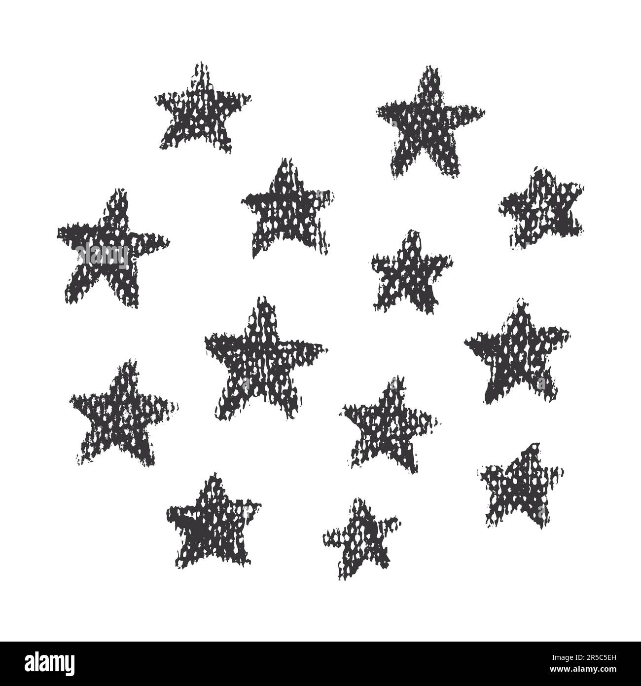 Star grunge texture set. Vintage retro style. Design elements. Vector  illustration isolated on black background Stock Vector Image & Art - Alamy