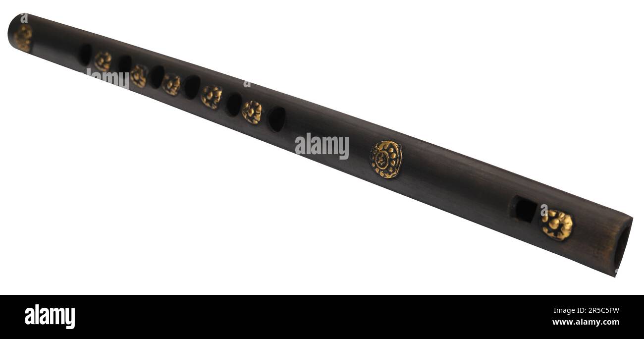 Black bamboo flute of Indian subcontinent Stock Photo - Alamy