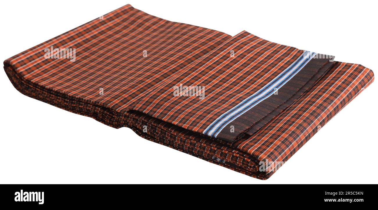 Hand woven cotton lungi of Indian subcontinent Stock Photo