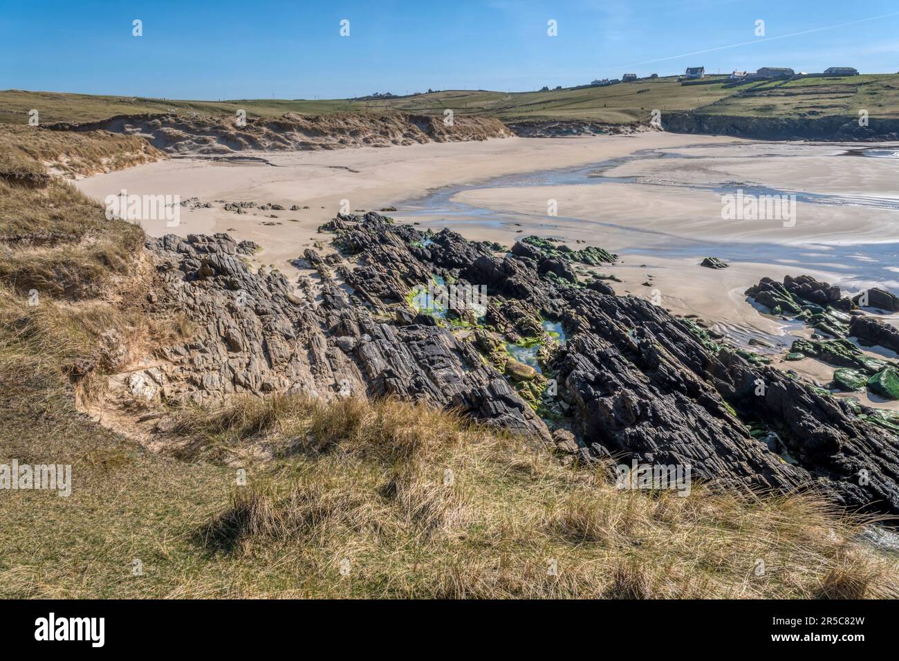 Deserted beach at Breckon Sands on Yell, Shetland Stock Photo - Alamy