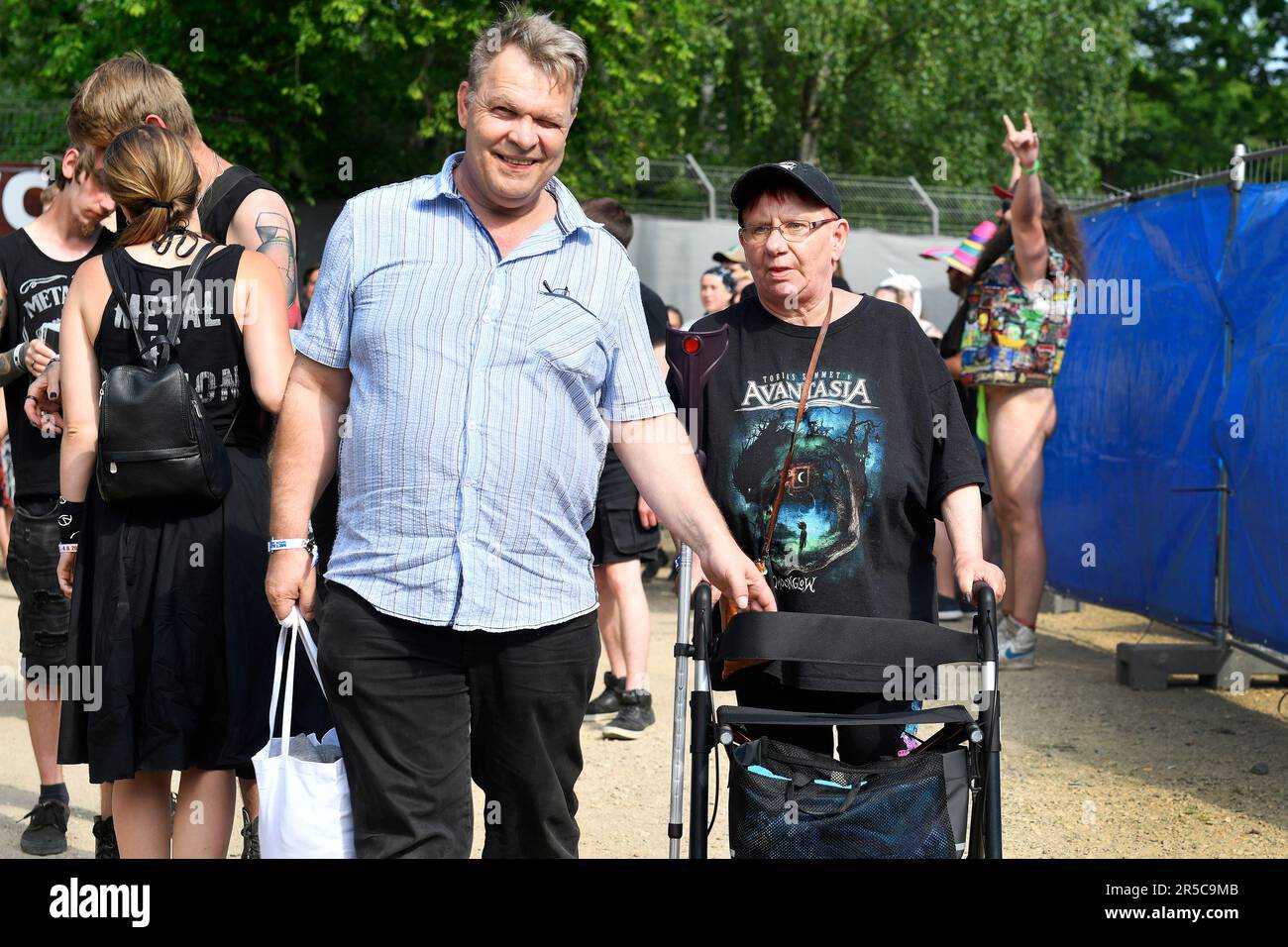 Pilsen, Czech Republic. 02nd June, 2023. Visitors enjoy the Metalfest