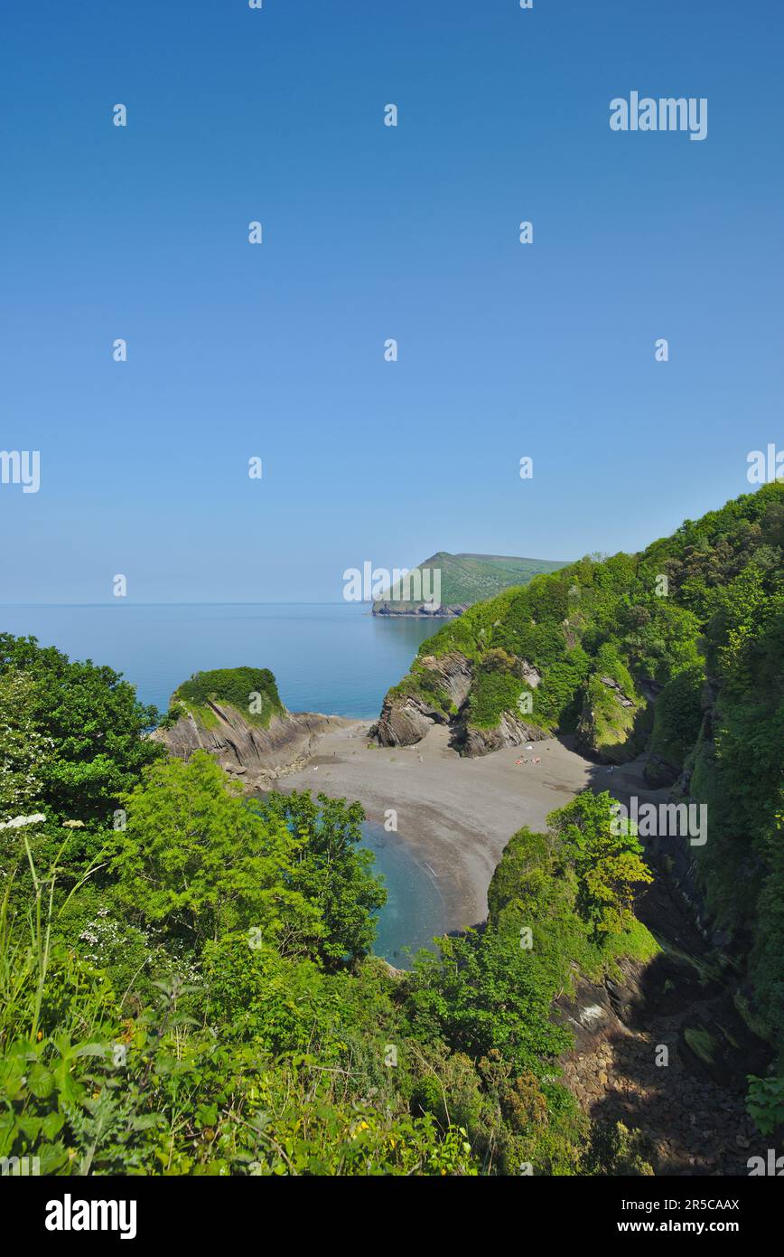 The spectacular Broadsands beach on the North Devon coast between Ilfracombe and Combe Martin. Devon, UK Stock Photo