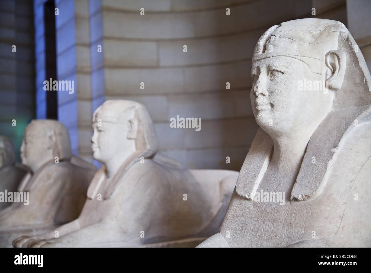 Egyptian sphinxes: three statues in a row, useful fo museum concepts ...
