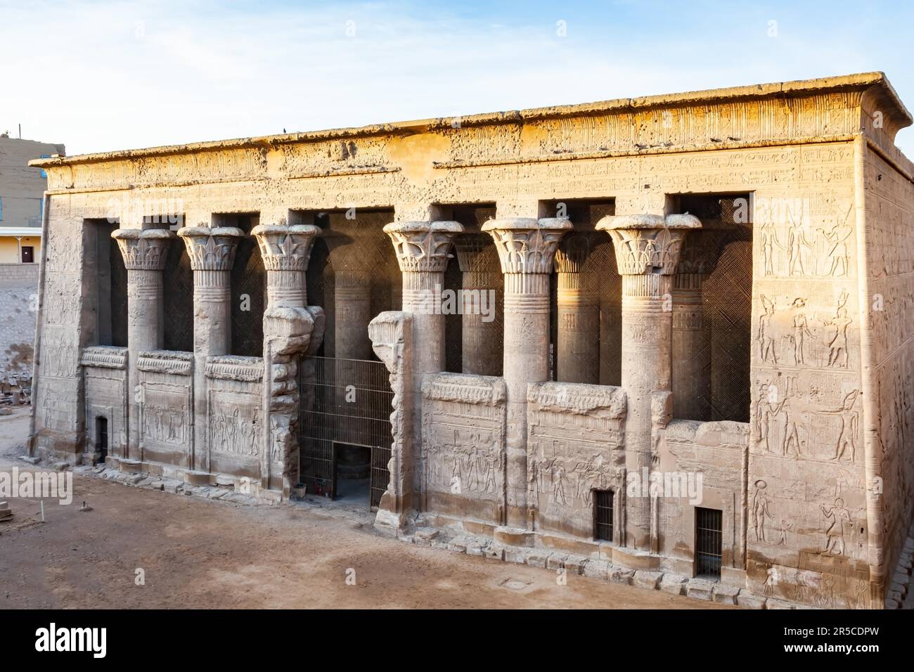 View of The Temple of Khnum, The Ram headed egyptian god, in Esna, Upper Egypt Stock Photo