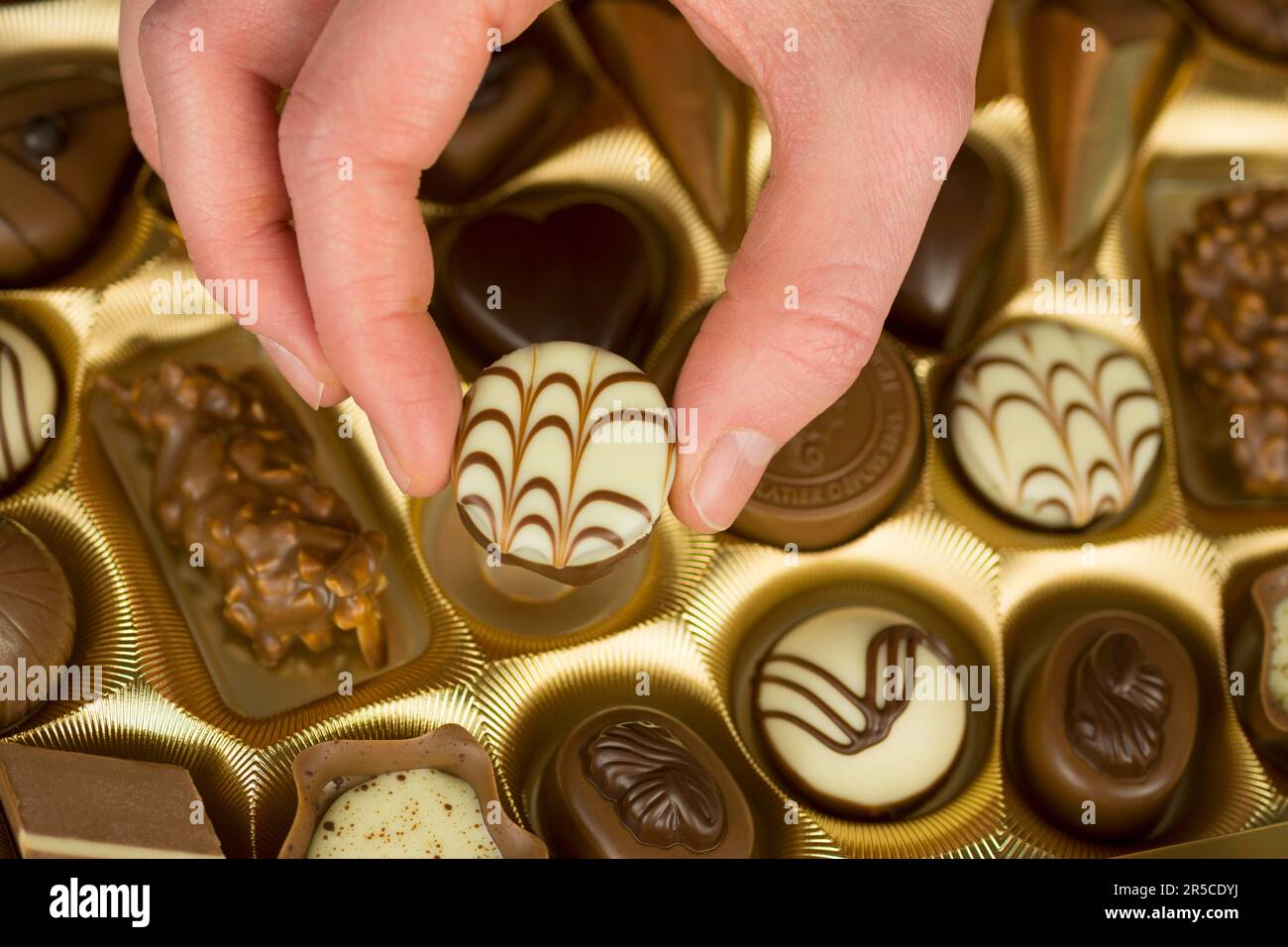 Chocolates, box of chocolates, hand, access, finger, chocolate, take, take out, confection