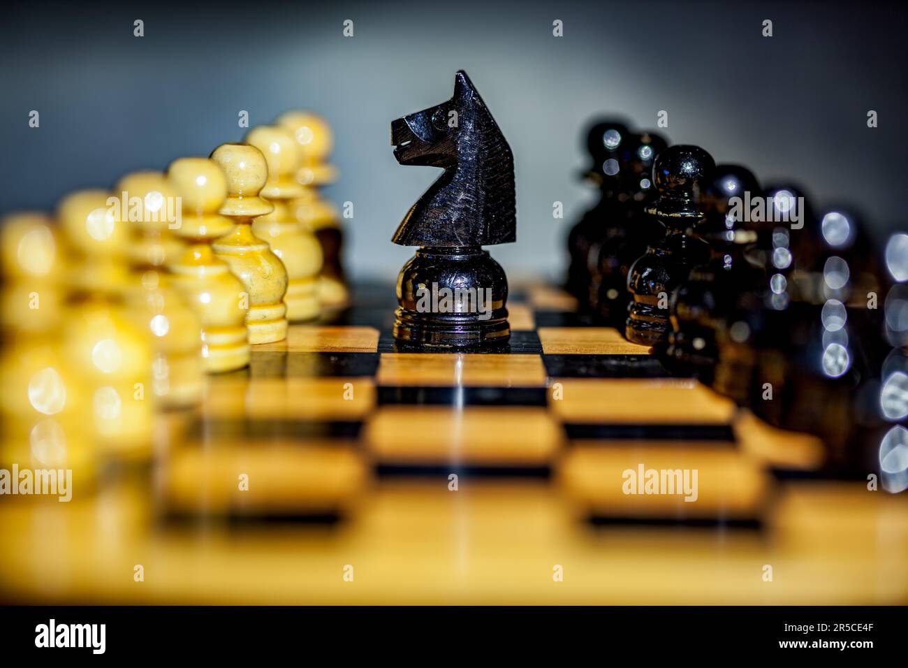 Glass chess, on the black background. Stock images. Close-up view Stock  Photo - Alamy
