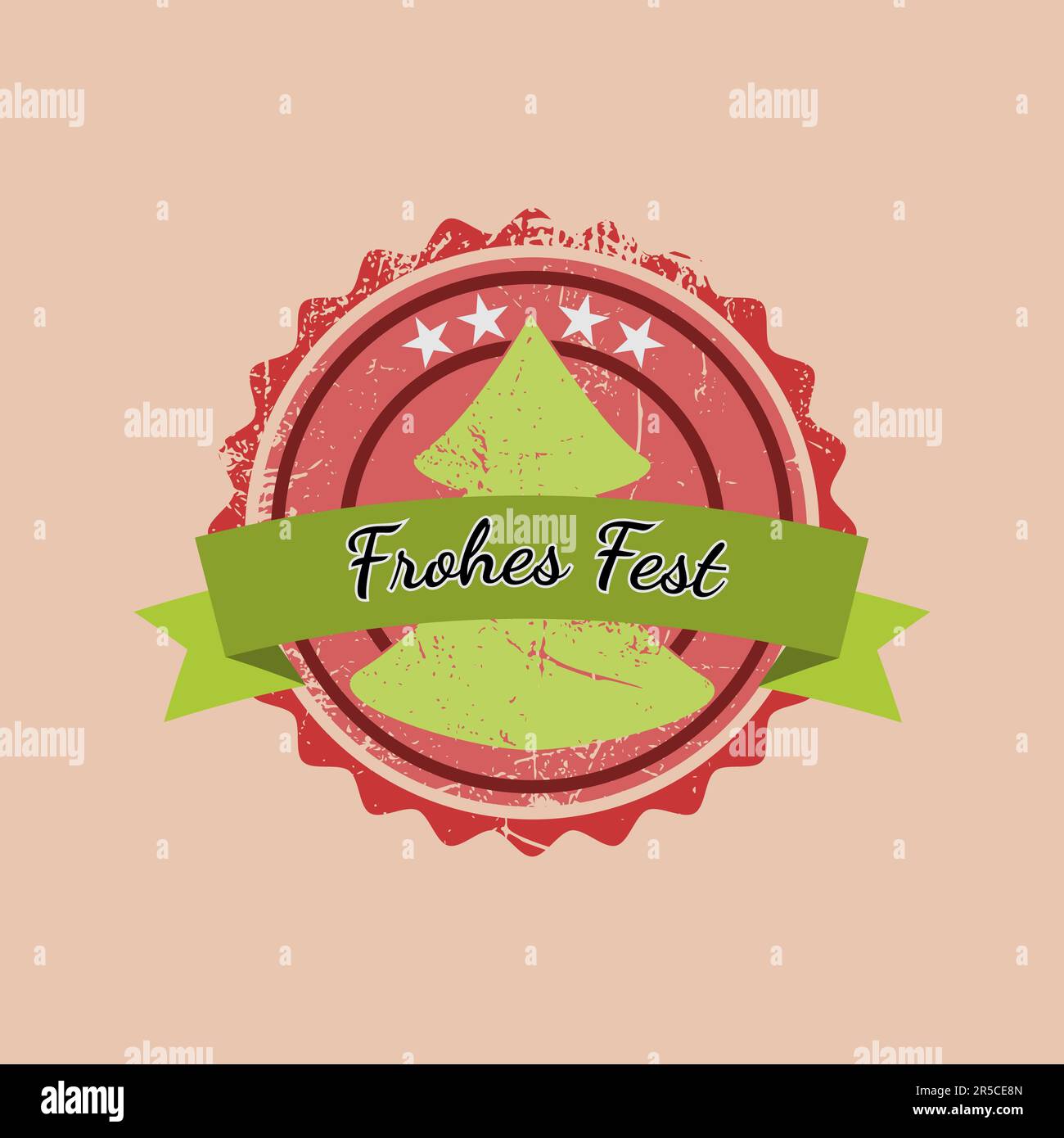 Christmas badge with the German words Merry Christmas, vector ...