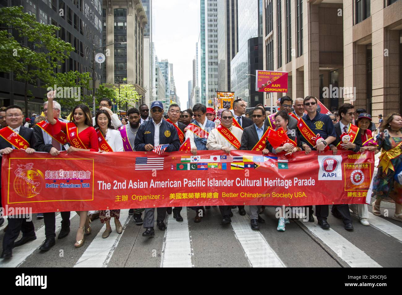2023 Asian American Pacific Islander Heritage Parade in NYC marches up