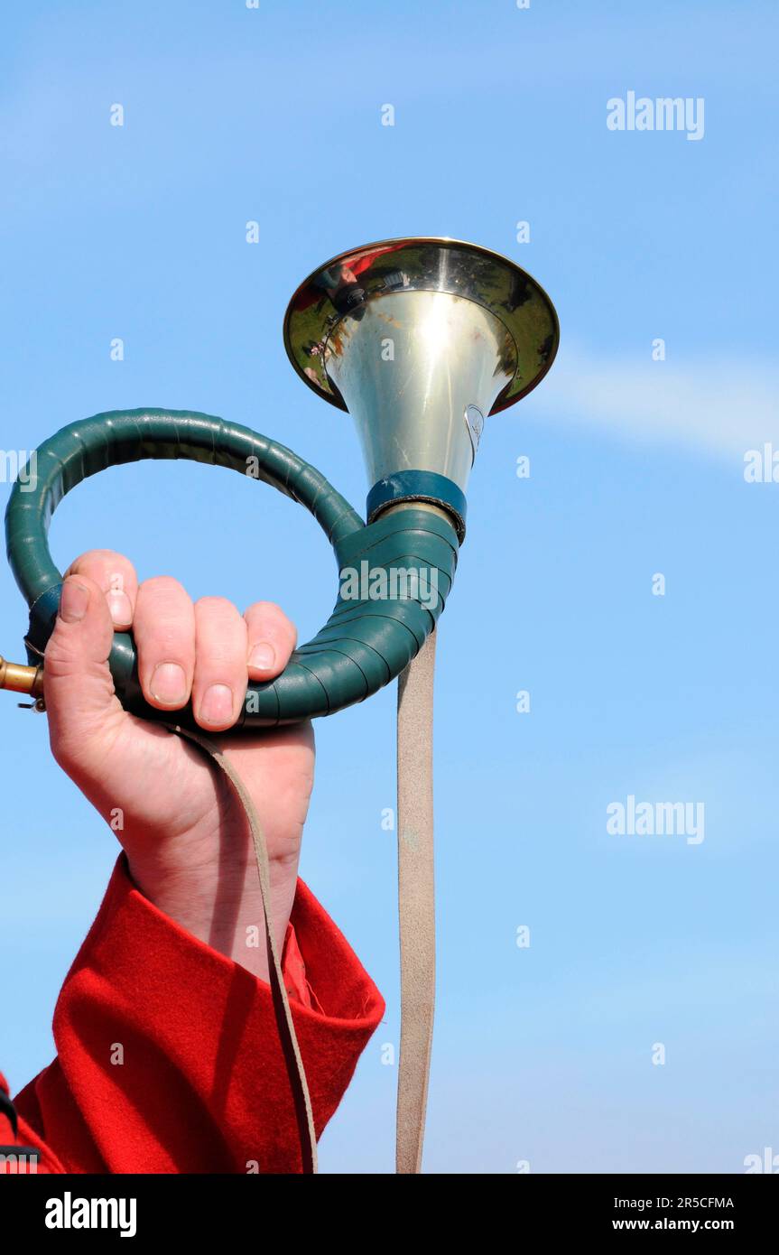 Hunting Horn, Hunting Horn Blower, Wind Instrument Stock Photo Alamy