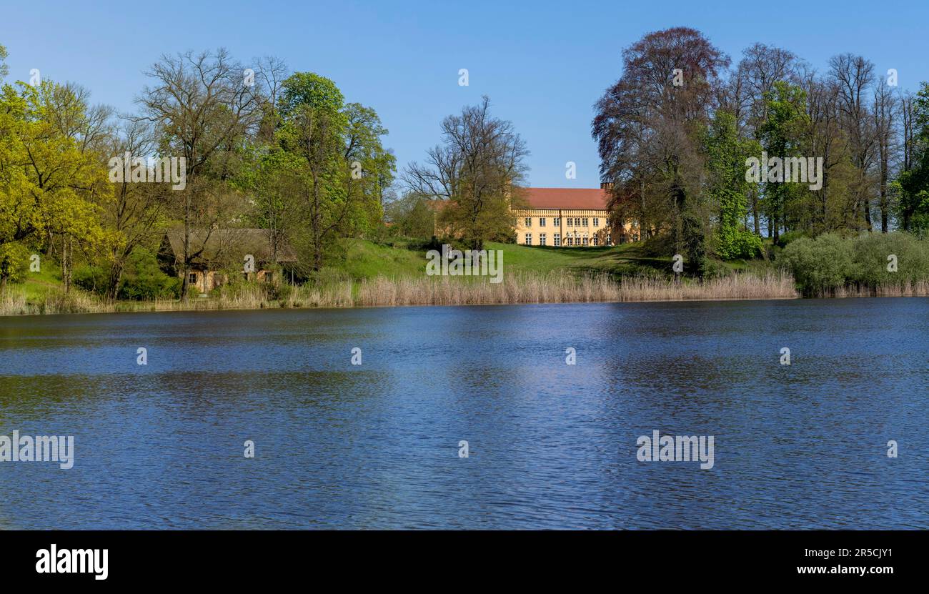 Landscape at the Haussee in Petzow Castle Park, Potsdam-Mittelmark, Brandenburg, Germany Stock Photo