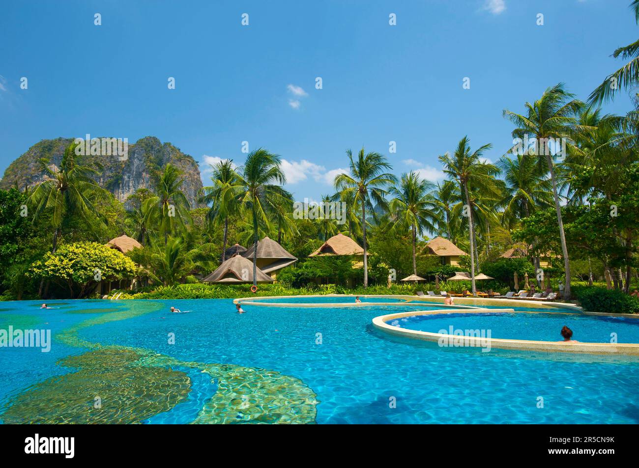 Swimming pool of the Rayavadee Resort, Krabi, Thailand, Asia Stock