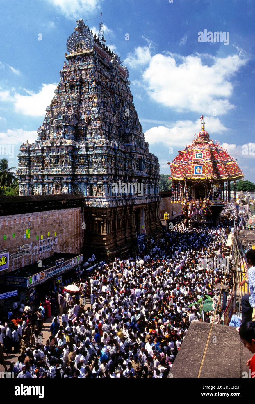 Temple chariot festival at Thiruvarur Tiruvarur, Tamil Nadu, South
