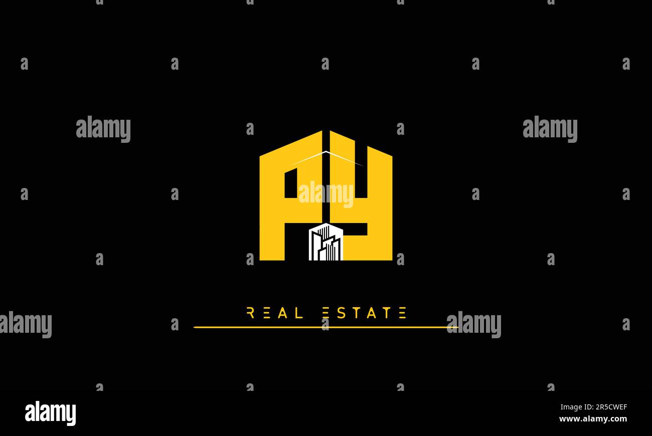 Real Estate letters Modern Creative logo PY , YP Stock Vector