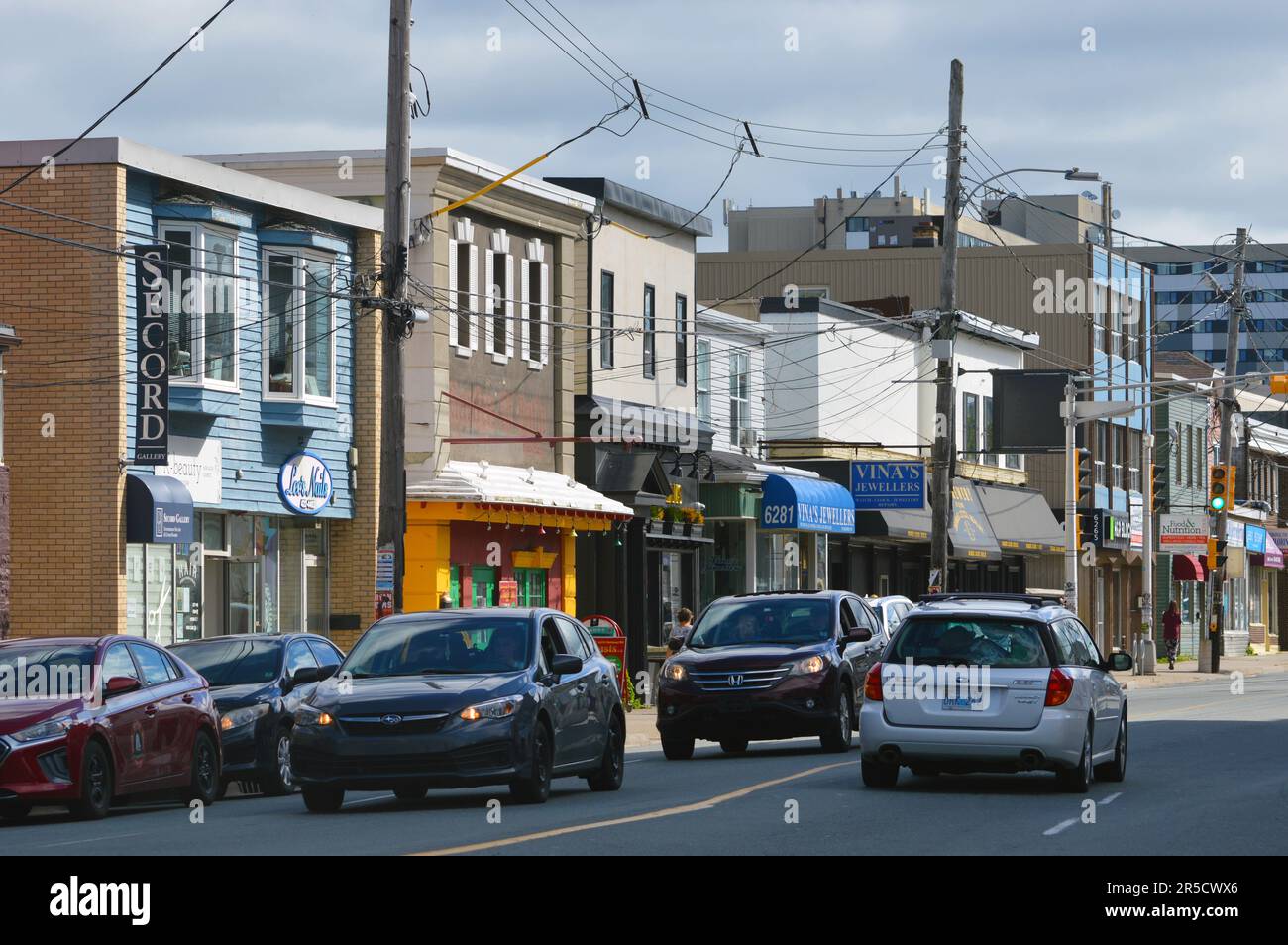 Shops on Quinpool Road, a commercial street in Halifax, Nova Scotia