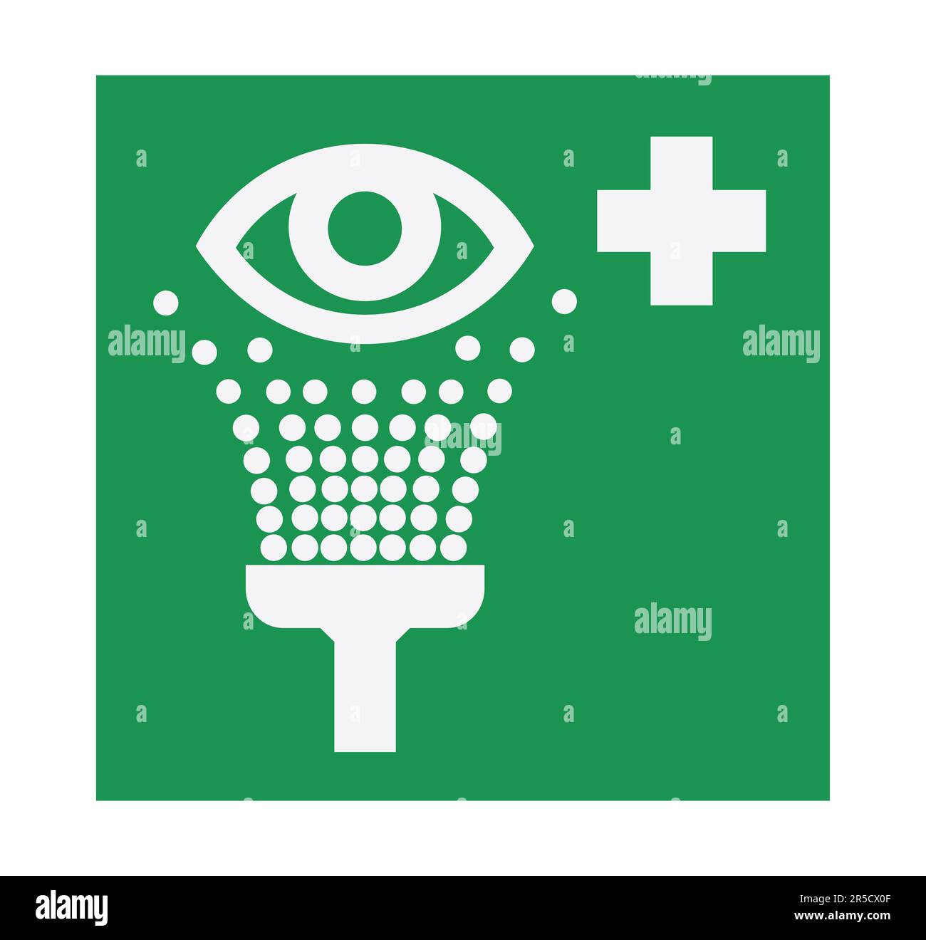 Isolated Eyewash Station Symbol on Green Background. Vector