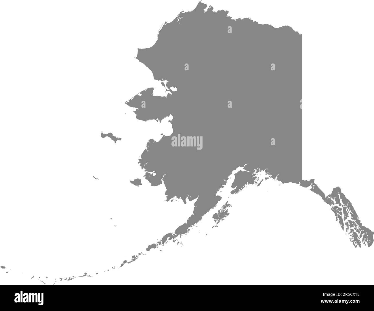 GRAY CMYK color map of ALASKA, USA Stock Vector