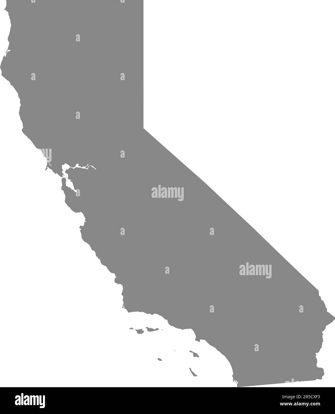 GRAY CMYK color map of CALIFORNIA, USA Stock Vector