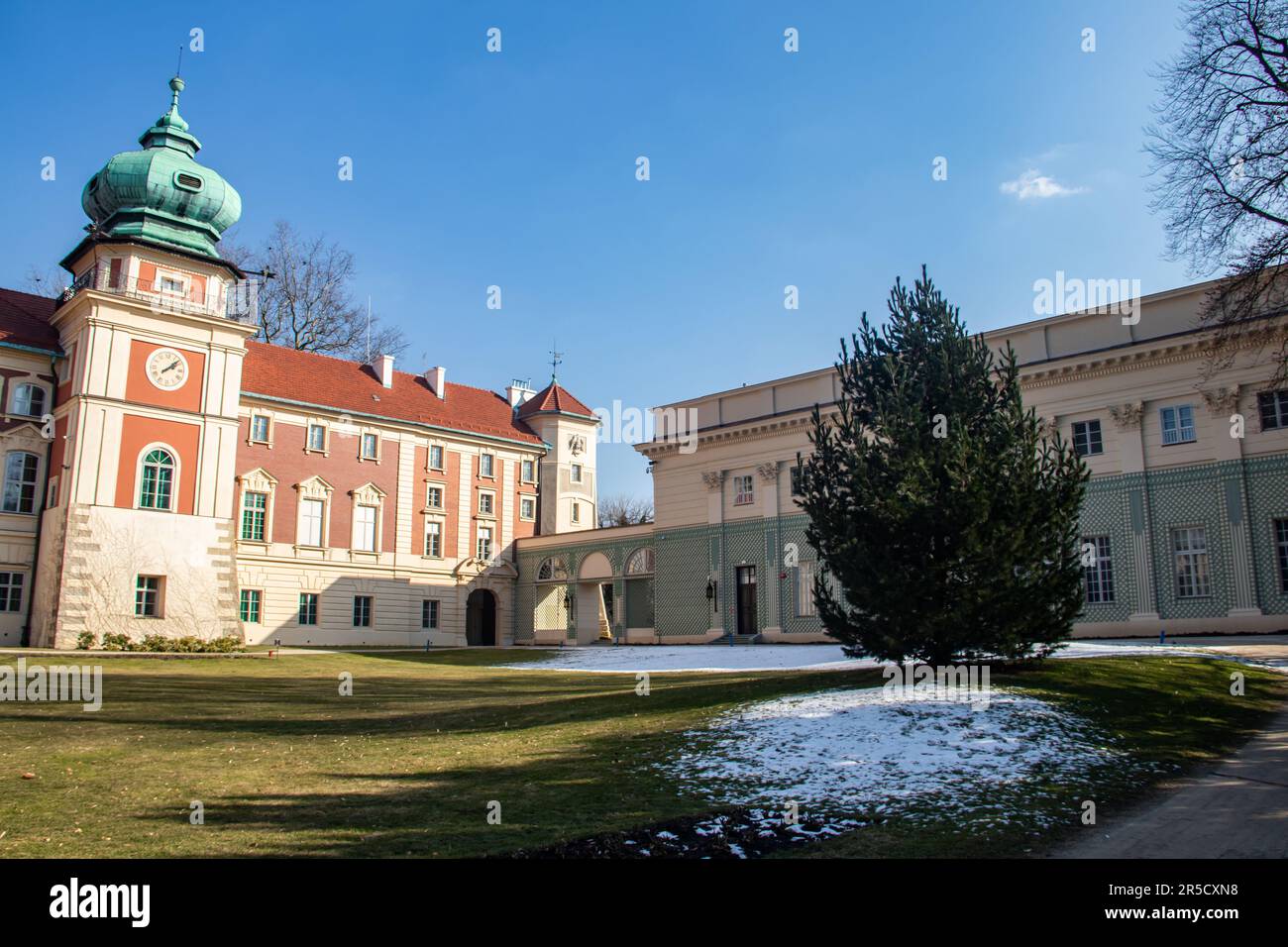 Lancut Castle in Poland is a magnificent historic fortress with rich cultural heritage, featuring stunning architecture and opulent interiors Stock Photo