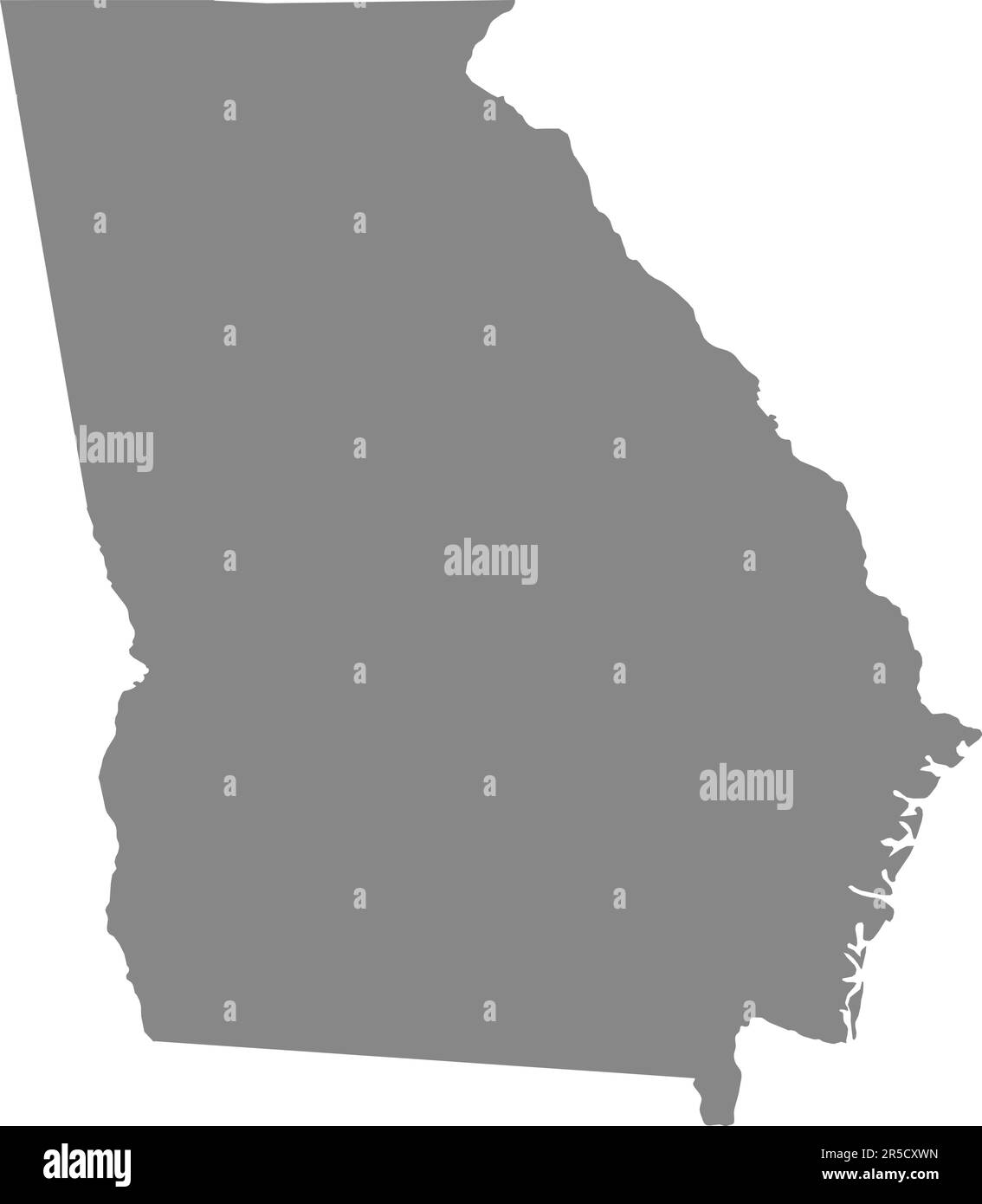 GRAY CMYK color map of GEORGIA, USA Stock Vector