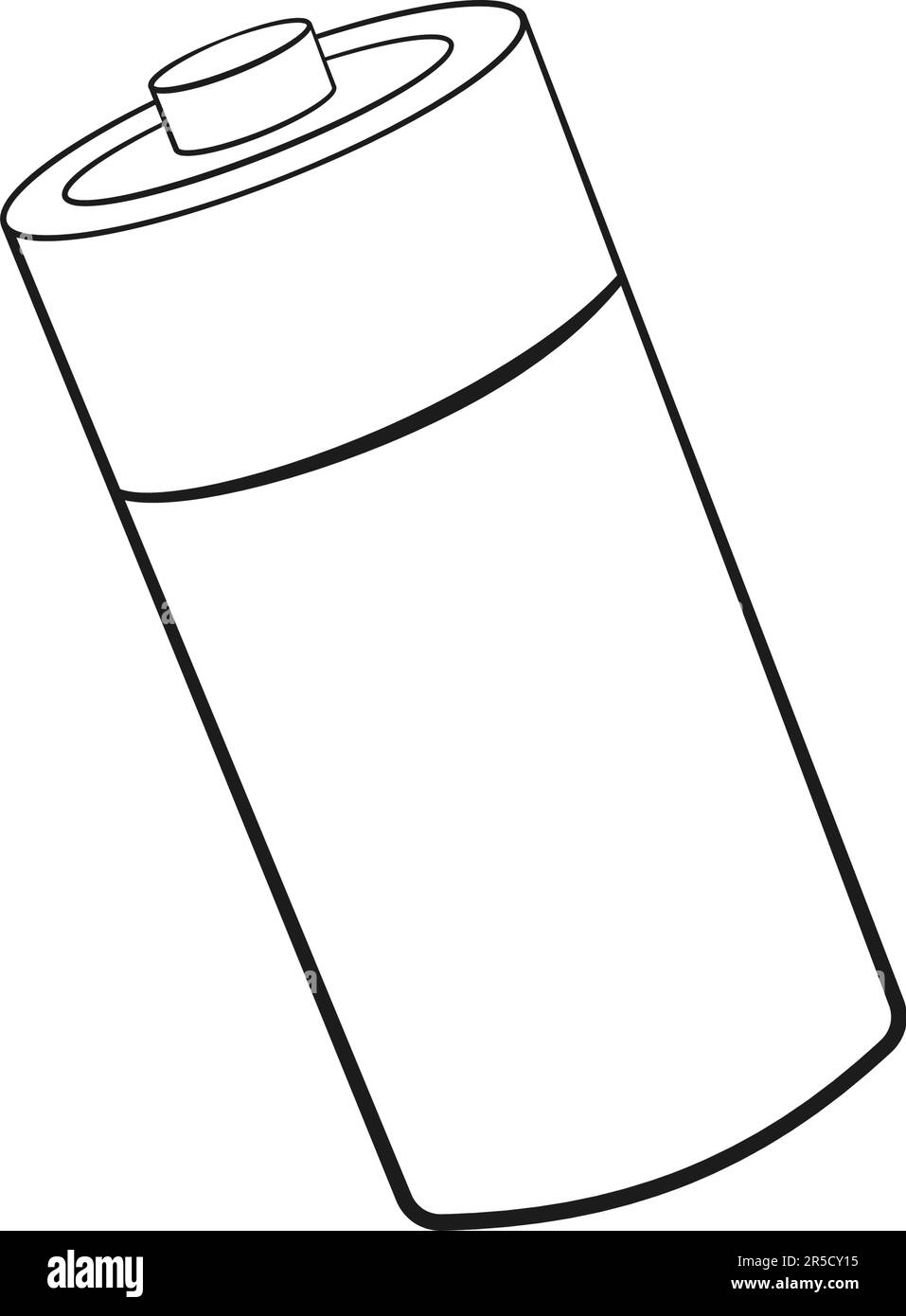 Battery AAA outline. Cartoon. Vector illustration. Isolated on white