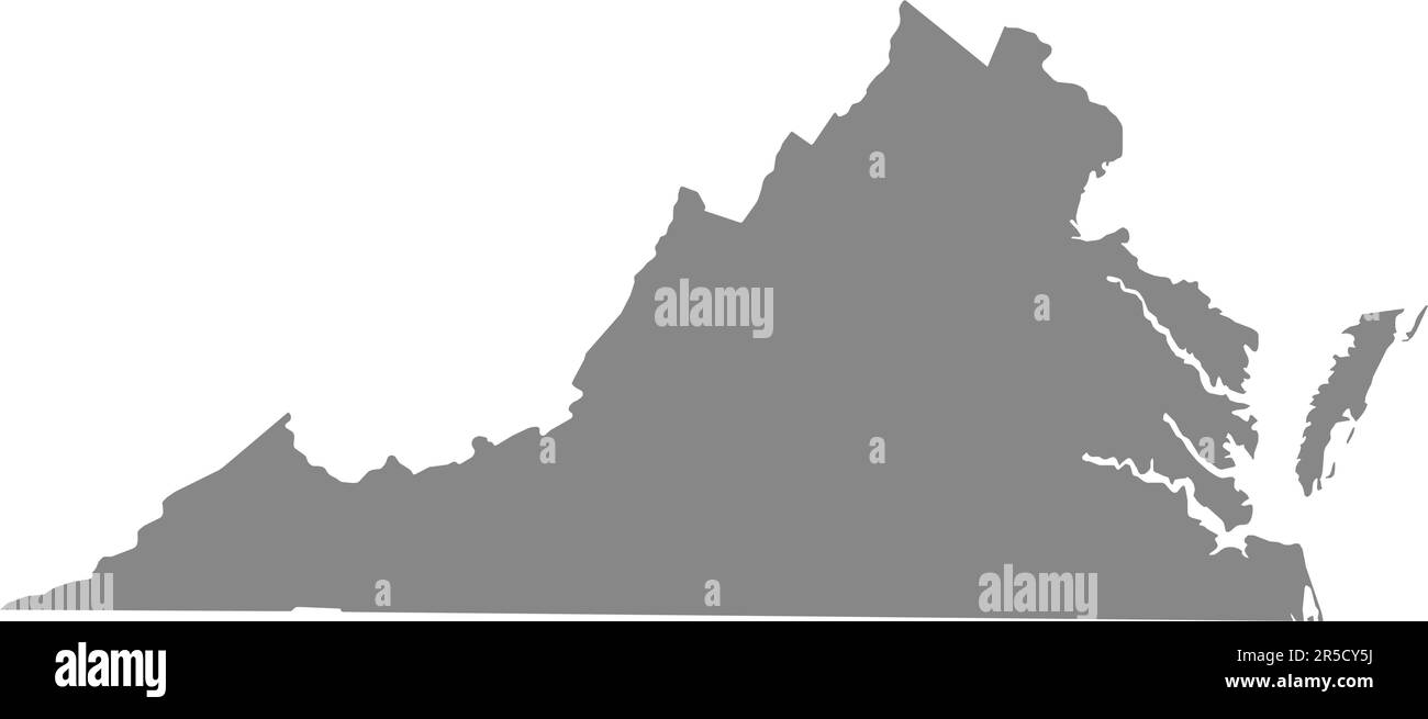 GRAY CMYK color map of VIRGINIA, USA Stock Vector