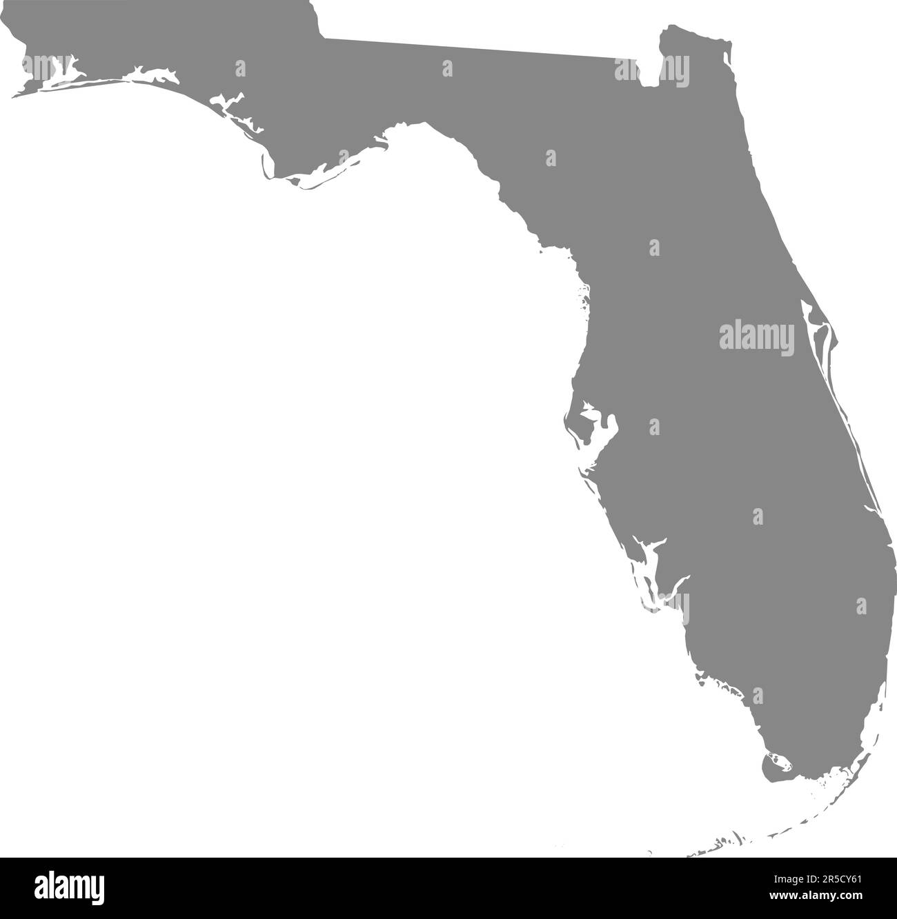 GRAY CMYK color map of FLORIDA, USA Stock Vector