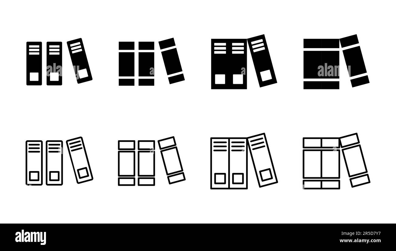 Library study icons black Black and White Stock Photos & Images - Alamy