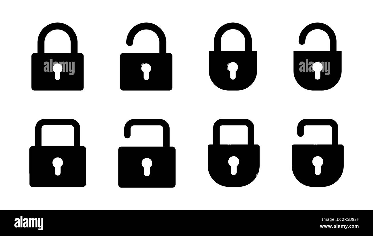 Lock icon set. Padlock icon vector. Encryption icon. Security symbol ...