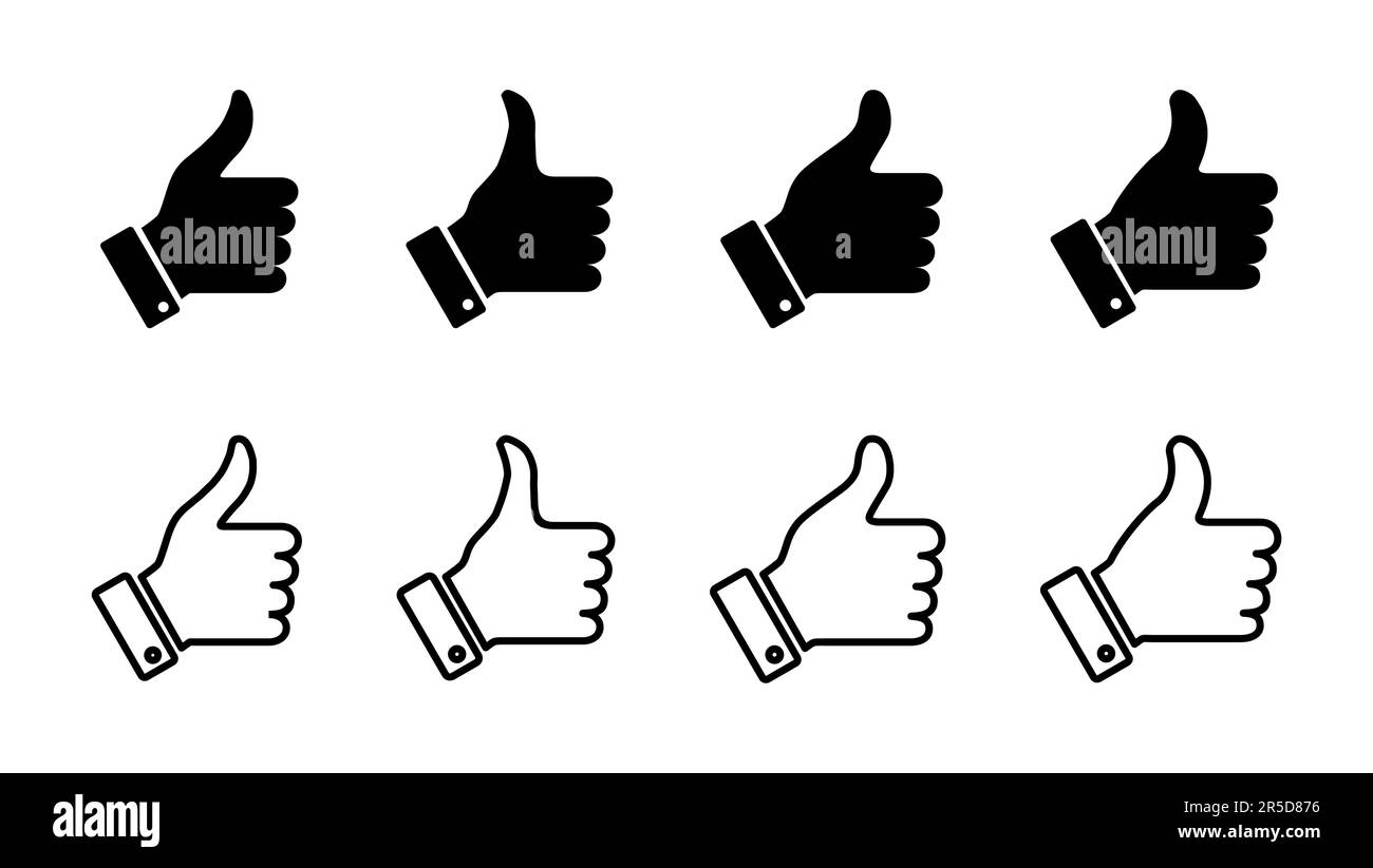 Thumbs up icon set. Hand like. Like icon vector Stock Vector Image ...