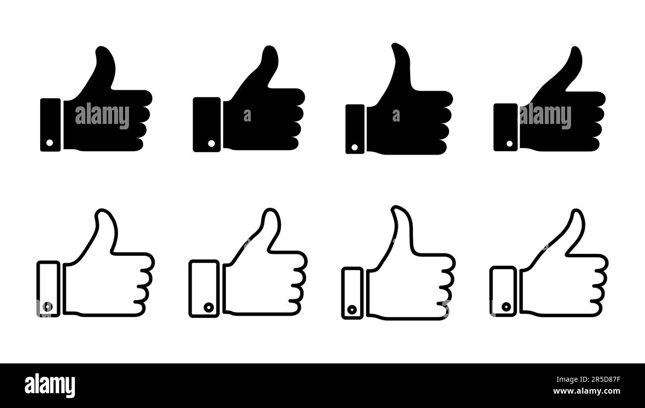Thumbs up icon set. Hand like. Like icon vector Stock Vector Image ...